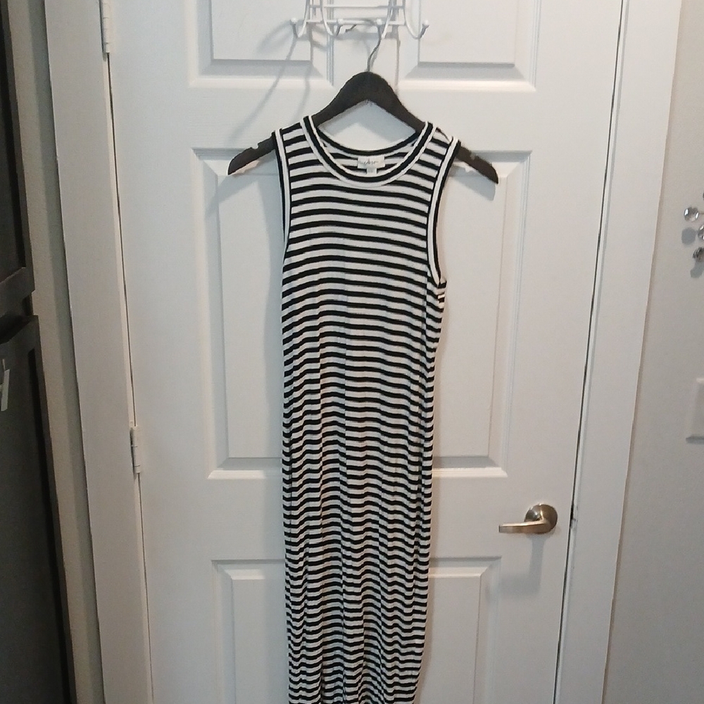 Black and White Striped Maxi Dress